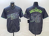 Men's Tampa Bay Rays #56 Randy Arozarena Charcoal 2024 City Connect Limited Stitched Jersey,baseball caps,new era cap wholesale,wholesale hats